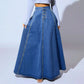 ⏳Beperkte tijd 50% korting⏰Vintage Knoop-Voorkant A-Lijn Denim Rok👗