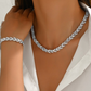 💎 50% KORTING NU! ✨ Verstelbare Strass Blad Link Ketting & Armband Set – Elegant Ontwerp, Sprankelende Kristallen & Perfect Cadeau 🍃