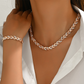 💎 50% KORTING NU! ✨ Verstelbare Strass Blad Link Ketting & Armband Set – Elegant Ontwerp, Sprankelende Kristallen & Perfect Cadeau 🍃