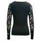 👚 50% KORTING!🔥 Dames Sexy Decolleté Kant Mouw Top – Stoere Gesp Detail, Stretchpasvorm & Romantische Doorzichtige Mouwen