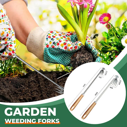 🌿🔧 TIJDELIJKE AANBIEDING 50% KORTING! Veelzijdige Wiedehak – Houten Steel, Roestvrij Staal, Dubbele Functie Duw/Trek, 2 Maten, Perfect voor Tuinieren 🌱