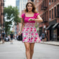 📢📢40% OFF !!!⏰Summer Floral Print Smocked Waist Mini Dress