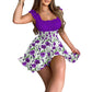 📢📢40% OFF !!!⏰Summer Floral Print Smocked Waist Mini Dress