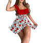 📢📢40% OFF !!!⏰Summer Floral Print Smocked Waist Mini Dress