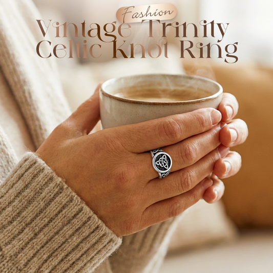 🔥Trend 2026🔥 Retro Vintage Drievuldigheidsknoop Ring – Symbolische Keltische Trouwring voor Vrouwen en Mannen