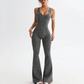 Trainingsjumpsuit voor dames met cheetahprint en ingebouwde beha