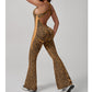 Trainingsjumpsuit voor dames met cheetahprint en ingebouwde beha