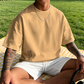 ✨ Heren T-shirt met korte mouwen en losse pasvorm – Premium katoenmix, urban print & oversized casual stijl🏙️