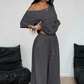Dames 2-delige set – top met blote schouders en broek