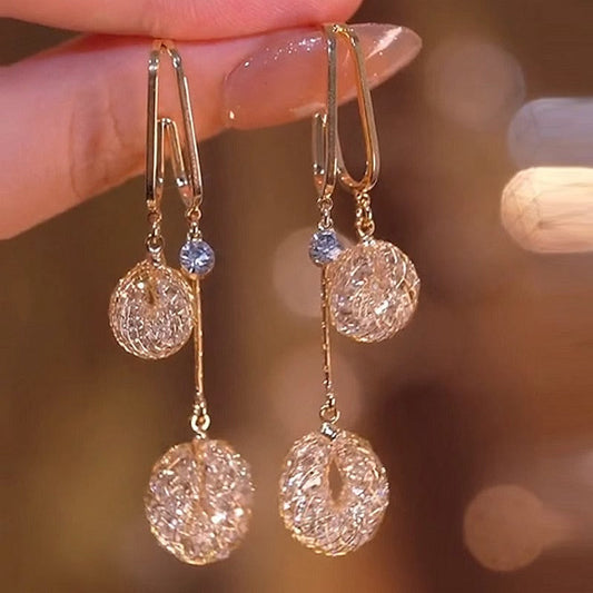 💎 50% KORTING NU! ✨ Elegante Druppelvormige Kwast Oorbellen in Kunstkristal – Hypoallergeen 925 Zilver, Lichtgewicht & Fonkelend 🎠