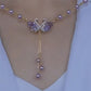 ✨ 50% KORTING 🔥 Paarse Dubbele Zwaan Hanger Ketting 🌹