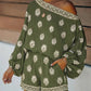 Bohemian jumpsuitset met schoudervrije pasvorm en print