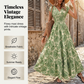 Dames Maxi-jurk met Bloemenprint en V-hals | Gesmokte Taille