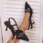 ⏰ 50% korting! Retro-hakken met paardenbit – puntig, bedrukt, stiletto – voor een vleugje Franse elegantie 💫👠