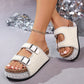 👡 50% KORTING! ✨ Sandalen met dubbele gespen en kurken hak – elegant ontwerp, comfortabele pasvorm en perfect voor een stijlvolle zomerlook 💎