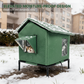 ⏳Tijdelijke Actie⏰ 🐈 Weerbestendig Verhoogd Buiten Kattenhuis – Waterdicht Oxford Doek, Thermische Aluminium Voering & Opvouwbaar Ontwerp 🌧️