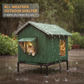 ⏳Tijdelijke Actie⏰ 🐈 Weerbestendig Verhoogd Buiten Kattenhuis – Waterdicht Oxford Doek, Thermische Aluminium Voering & Opvouwbaar Ontwerp 🌧️