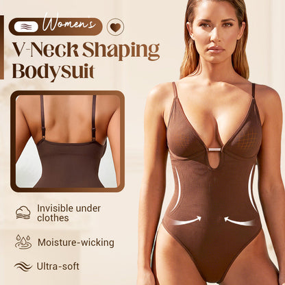 👙TIJDELIJKE 50% KORTING!✨Dames V-hals taille shapewear bodysuit – Glad, ondersteunend, veelzijdig💫