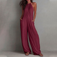 👗 LIMITED-TIME 50% OFF! 💥 Women's Halter Neck Wide-Leg Jumpsuit – Sleeveless, Draped Silhouette, Side Pockets ✨
