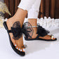 🎀 TIJDELIJK 50% KORTING! ✨ Strik Platte Strandsandalen – Antislip, Fonkelende Edelsteen, Lichtgewicht 🏖️