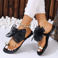 🎀 TIJDELIJK 50% KORTING! ✨ Strik Platte Strandsandalen – Antislip, Fonkelende Edelsteen, Lichtgewicht 🏖️