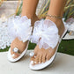 🎀 TIJDELIJK 50% KORTING! ✨ Strik Platte Strandsandalen – Antislip, Fonkelende Edelsteen, Lichtgewicht 🏖️