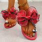 🎀 TIJDELIJK 50% KORTING! ✨ Strik Platte Strandsandalen – Antislip, Fonkelende Edelsteen, Lichtgewicht 🏖️