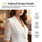 🤵‍♀️ TIJDELIJK 50% KORTING! ✨ Witte Kant Blazer – Slim Fit, 3/4 Mouw, Elegante Overgang 👑