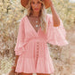 🌸 NU 40% KORTING! 🌸 Dames Kant Haakwerk Romper Jurk met Ingebouwde Shorts