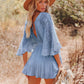 🌸 NU 40% KORTING! 🌸 Dames Kant Haakwerk Romper Jurk met Ingebouwde Shorts