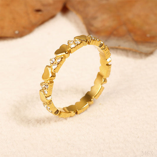 💍 Elegante hartvormige eternityring voor dames – met subtiele zirkonia-inzetstukken ✨