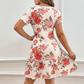 Dames Elegante Bloemenprint Jurk met Ruches Zoom