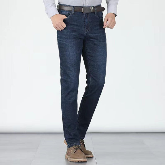 👖 Herenjeans met hoge taille en rechte pasvorm, van stretchstof