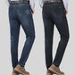 👖 Herenjeans met hoge taille en rechte pasvorm, van stretchstof