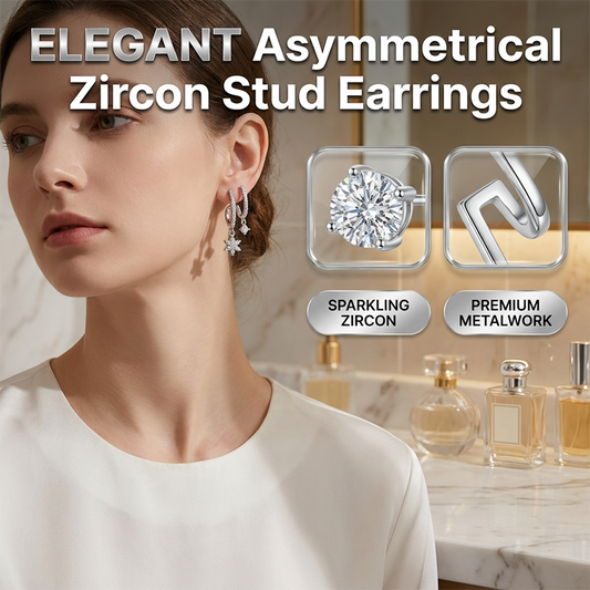 Dames Asymmetrische Zirconia Ster Nevel Oorbellen