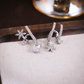 Dames Asymmetrische Zirconia Ster Nevel Oorbellen