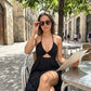 🥳 50% KORTING! 🥳 Sexy maxi-jurk met V-hals voor dames