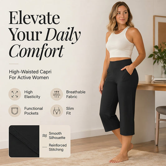 🎁2026 Nieuwe collectie 50% KORTING💥Stretch cropped broek met hoge taille voor dames