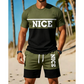 🎉 BEPERKTE TIJD 50% KORTING! 👕 Heren Colorblock T-shirt en Shorts Set – Ademende Stof & Verstelbare Trekkoord Taille 🔥
