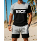 🎉 BEPERKTE TIJD 50% KORTING! 👕 Heren Colorblock T-shirt en Shorts Set – Ademende Stof & Verstelbare Trekkoord Taille 🔥