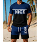 🎉 BEPERKTE TIJD 50% KORTING! 👕 Heren Colorblock T-shirt en Shorts Set – Ademende Stof & Verstelbare Trekkoord Taille 🔥
