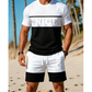 🎉 BEPERKTE TIJD 50% KORTING! 👕 Heren Colorblock T-shirt en Shorts Set – Ademende Stof & Verstelbare Trekkoord Taille 🔥