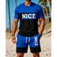 🎉 BEPERKTE TIJD 50% KORTING! 👕 Heren Colorblock T-shirt en Shorts Set – Ademende Stof & Verstelbare Trekkoord Taille 🔥