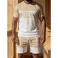 🎉 BEPERKTE TIJD 50% KORTING! 👕 Heren Colorblock T-shirt en Shorts Set – Ademende Stof & Verstelbare Trekkoord Taille 🔥