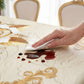 🌹Waterdicht tafelkleed met gouden rozenmotief – reliëfeffect, vlekbestendig, elegant ✨