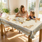 🌹Waterdicht tafelkleed met gouden rozenmotief – reliëfeffect, vlekbestendig, elegant ✨