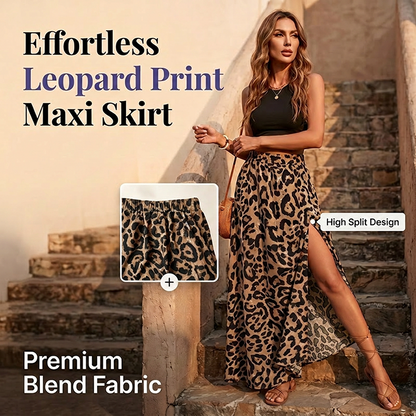 🎁2026 Nieuwe Collectie 50% KORTING💥Dames Luipaardprint Maxi Rok met Hoge Split 🐆