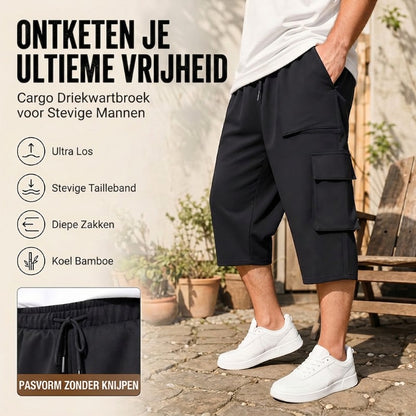 🩳 NU 50% KORTING! 🔧 Heren Casual Cargo Kniebroek – Grote Zakken & Wijde Pasvorm 🌲